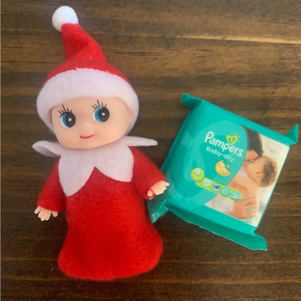 Brand new adorable Baby Elf with diaper pack prop